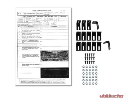 Spec-D Rivet Style Black Stainless Steel Mesh Grille Insert GMC Sierra 2007-2013 - HBG-SIE0715BKSS-YH