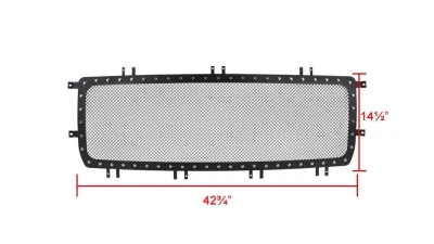 Spec-D Rivet Style Black Stainless Steel Mesh Grille Insert GMC Sierra 2014-2015                                     - HBG-SIE1415BKSS-YH - Image 3