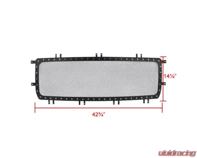 Spec-D Rivet Style Black Stainless Steel Mesh Grille Insert GMC Sierra 2014-2015 - HBG-SIE1415BKSS-YH