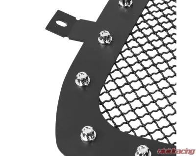 Spec-D Rivet Style Black Stainless Steel Mesh Grille Insert GMC Sierra 2014-2015 - HBG-SIE1415BKSS-YH