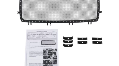 Spec-D Rivet Style Black Stainless Steel Mesh Grille Insert GMC Sierra 2014-2015                                     - HBG-SIE1415BKSS-YH - Image 9