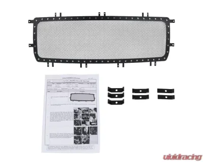 Spec-D Rivet Style Black Stainless Steel Mesh Grille Insert GMC Sierra 2014-2015 - HBG-SIE1415BKSS-YH