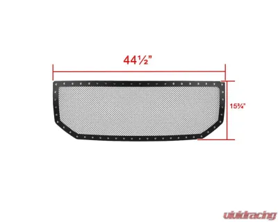 Spec-D Rivet Style Black Stainless Steel Mesh Grille Insert GMC Sierra 2016-2018 - HBG-SIE1615BKSS-YH