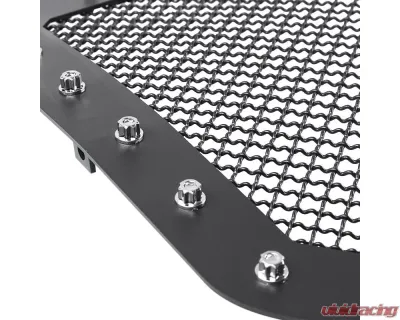 Spec-D Rivet Style Black Stainless Steel Mesh Grille Insert GMC Sierra 2016-2018 - HBG-SIE1615BKSS-YH