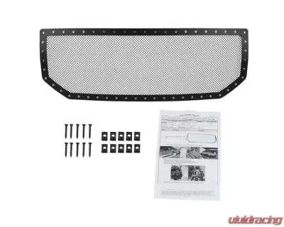 Spec-D Rivet Style Black Stainless Steel Mesh Grille Insert GMC Sierra 2016-2018 - HBG-SIE1615BKSS-YH