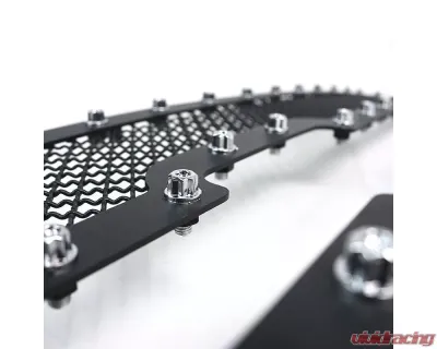 Spec-D Rivet Style Black Stainless Steel 2PC Mesh Grille Insert Chevrolet Silverado | Avalanche 2003-2006 - HBG-SIV0315BKSS2P-YH