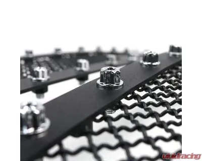 Spec-D Rivet Style Black Stainless Steel 2PC Mesh Grille Insert Chevrolet Silverado | Avalanche 2003-2006 - HBG-SIV0315BKSS2P-YH