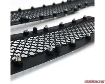 Spec-D Rivet Style Black Stainless Steel 2PC Mesh Grille Insert Chevrolet Silverado | Avalanche 2003-2006 - HBG-SIV0315BKSS2P-YH