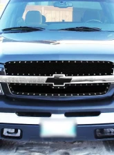 Spec-D Rivet Style Black Stainless Steel 2PC Mesh Grille Insert Chevrolet Silverado | Avalanche 2003-2006                                     - HBG-SIV0315BKSS2P-YH - Image 10