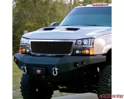 Spec-D Rivet Style Black Stainless Steel Mesh Grille Insert Chevrolet Silverado 2005-2007 - HBG-SIV05BKSS-YH