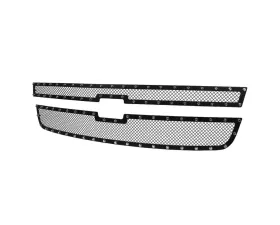 Spec-D Rivet Style Black Stainless Steel 2PC Mesh Grille Insert Chevrolet Silverado 2005-2007