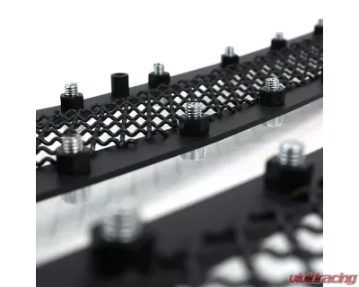 Spec-D Rivet Style Black Stainless Steel 2PC Mesh Grille Insert Chevrolet Silverado 2005-2007 - HBG-SIV0615BKSS2P-YH