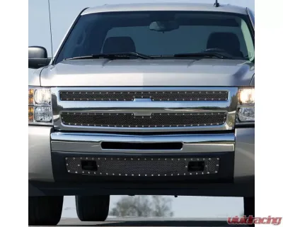 Spec-D Rivet Style Black Stainless Steel 3PC Mesh Grille insert Chevrolet Silverado 1500 2007-2013 - HBG-SIV0715BKSS3P-YH