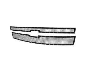 Spec-D Rivet Style Black Stainless Steel 2PC Mesh Grille Insert Chevrolet Silverado 1500 2014-2015