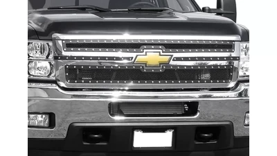 Spec-D Rivet Style Black Stainless Steel 2PC Mesh Grille Insert Chevrolet Silverado 1500 2014-2015                                     - HBG-SIV1415BKSS2P-YH - Image 10