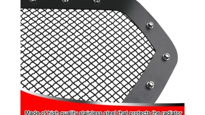 Spec-D Rivet Style Black Stainless Steel Mesh Grille Insert Toyota Tacoma 2016-2018                                     - HBG-TAC16BKSS-YH - Image 2