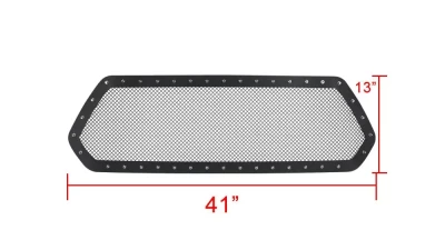 Spec-D Rivet Style Black Stainless Steel Mesh Grille Insert Toyota Tacoma 2016-2018                                     - HBG-TAC16BKSS-YH - Image 3
