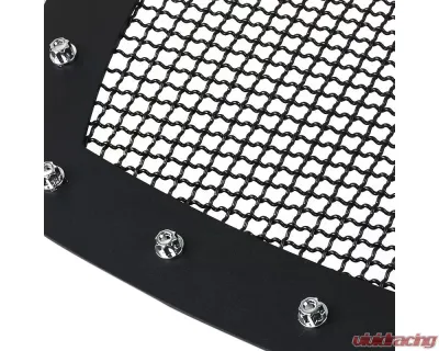 Spec-D Rivet Style Black Stainless Steel Mesh Grille Insert Toyota Tacoma 2016-2018 - HBG-TAC16BKSS-YH