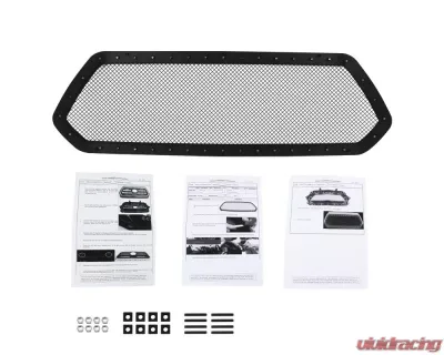 Spec-D Rivet Style Black Stainless Steel Mesh Grille Insert Toyota Tacoma 2016-2018 - HBG-TAC16BKSS-YH