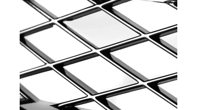 Spec-D TR Style Glossy Black ABS Mesh Grille w/ Eyebrows Honda Civic 2016-2018                                     - HG-CV16A-BN - Image 4