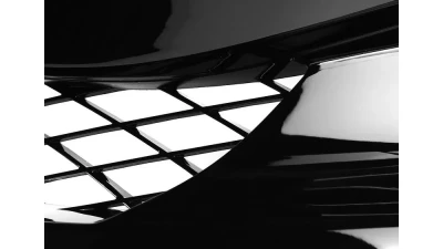 Spec-D TR Style Glossy Black ABS Mesh Grille w/ Eyebrows Honda Civic 2016-2018                                     - HG-CV16A-BN - Image 5