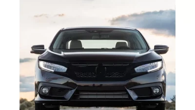 Spec-D TR Style Glossy Black ABS Mesh Grille w/ Eyebrows Honda Civic 2016-2018                                     - HG-CV16A-BN - Image 8