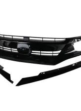 Spec-D Factory Style Glossy Black ABS Mesh Grille w/ Eyebrows Honda Civic 2016-2018                                     - HG-CV16B-BN - Image 8