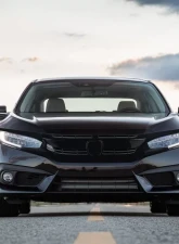 Spec-D Factory Style Glossy Black ABS Mesh Grille w/ Eyebrows Honda Civic 2016-2018                                     - HG-CV16B-BN - Image 8