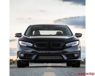Spec-D Factory Style Glossy Black ABS Mesh Grille w/ Eyebrows Honda Civic 2016-2018 - HG-CV16B-BN