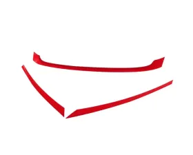 Spec-D Red ABS Grille Trim Covers Honda Civic 2016-2018