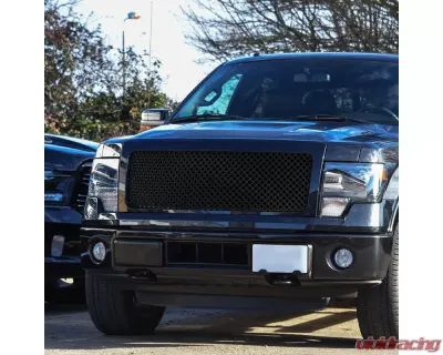 Spec-D Glossy Black ABS Mesh Grille Ford F-150 2009-2014 - HG-F15009JM-JL