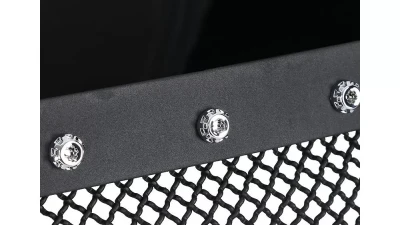 Spec-D Glossy Black ABS Rivet Style Grille w/ Stainless Steel Mesh Ford F-150 2009-2014                                     - HG-F15009JMSS-HJ - Image 5