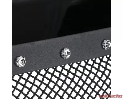Spec-D Glossy Black ABS Rivet Style Grille w/ Stainless Steel Mesh Ford F-150 2009-2014 - HG-F15009JMSS-HJ