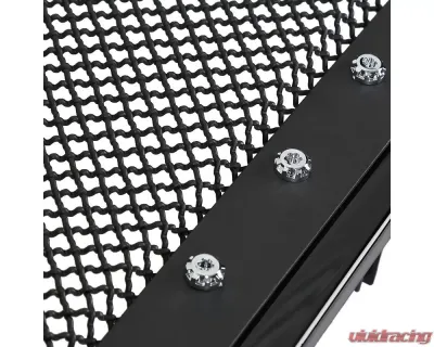 Spec-D Glossy Black ABS Rivet Style Grille w/ Stainless Steel Mesh Ford F-150 2009-2014 - HG-F15009JMSS-HJ