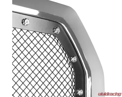 Spec-D Chrome ABS Rivet Style Grille w/ Stainless Steel Mesh Ford F-150 2015-2017 - HG-F15015SS