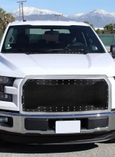 Spec-D Chrome ABS Rivet Style Grille w/ Stainless Steel Mesh Ford F-150 2015-2017                                     - HG-F15015SS - Image 10