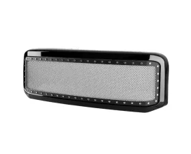 Spec-D Black ABS Rivet Style Grille w/ Stainless Steel Mesh Ford F-Series | Excursion 2005-2007