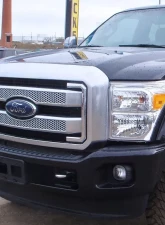 Spec-D Platinum Style Chrome ABS Grille Overlay Ford F-Series 2011-2016                                     - HG-F25011CV2-MD-GL - Image 3