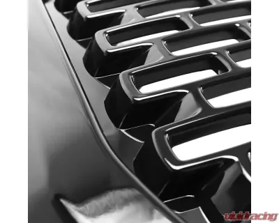 Spec-D Glossy Black ABS Denali Style Square Mesh Grille GMC Sierra 2014-2015 - HG-GMC14BK-GL