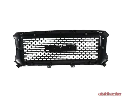 Spec-D Glossy Black ABS Denali Style Square Mesh Grille GMC Sierra 2014-2015 - HG-GMC14BK-GL