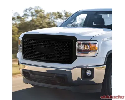 Spec-D Glossy Black ABS Denali Style Mesh Grille  GMC Sierra 2014-2015 - HG-GMC14JM-JL