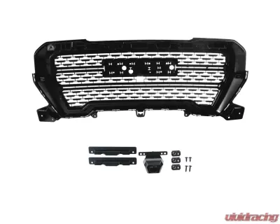 Spec-D Glossy Black ABS Mesh Grille GMC Sierra 2019-2020 - HG-GMC1915JM-GL