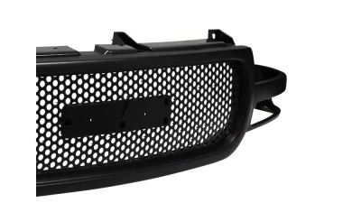 Spec-D Black ABS Round Hole Mesh Grille GMC Sierra | Yukon 1999-2006                                     - HG-GMC99JMO - Image 3