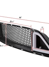 Spec-D Black ABS Mesh Grille w/ Dual Integrated LED Bar Ford Mustang 2015-2017                                     - HG-MST15BKDRL-GP - Image 6