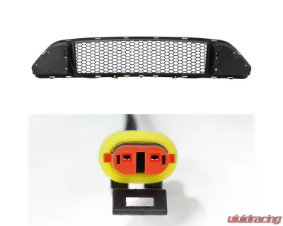 Spec-D Black ABS Mesh Grille w/ Dual Integrated LED Bar Ford Mustang 2015-2017 - HG-MST15BKDRL-GP
