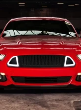 Spec-D Black ABS Mesh Grille w/ Dual Integrated LED Bar Ford Mustang 2015-2017                                     - HG-MST15BKDRL-GP - Image 10