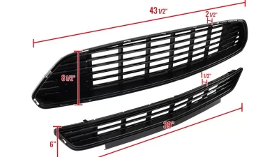 Spec-D Black ABS California Edition Style Upper & Lower Grille - 2PC Ford Mustang 2015-2017                                     - HG-MST15CA-BN - Image 2
