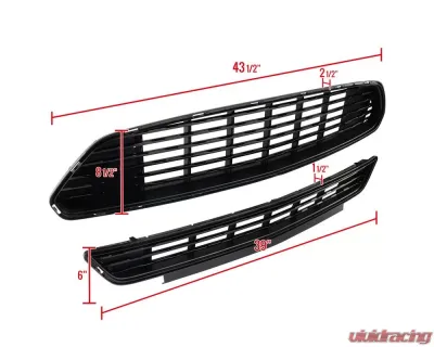 Spec-D Black ABS California Edition Style Upper & Lower Grille - 2PC Ford Mustang 2015-2017 - HG-MST15CA-BN