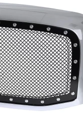 Spec-D Chrome ABS Rivet Style Grille w/ Stainless Steel Mesh Dodge Ram 2006-2008                                     - HG-RAM06SS - Image 2