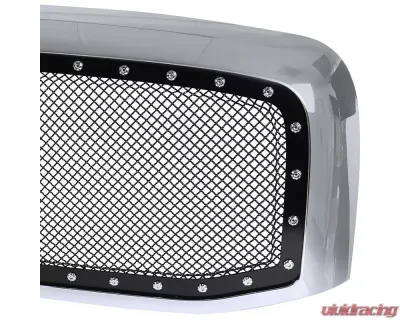 Spec-D Chrome ABS Rivet Style Grille w/ Stainless Steel Mesh Dodge Ram 2006-2008 - HG-RAM06SS